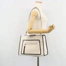 FENDI Runaway Hand Bag Leather 2way White Silver black Auth ka4365A-27