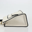FENDI Runaway Hand Bag Leather 2way White Silver black Auth ka4365A-4