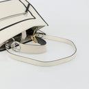 FENDI Runaway Hand Bag Leather 2way White Silver black Auth ka4365A-8