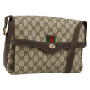 GUCCI GG Supreme Web Sherry Line Bag PVC Beige Gold 904 02 084 Auth ka4366-1