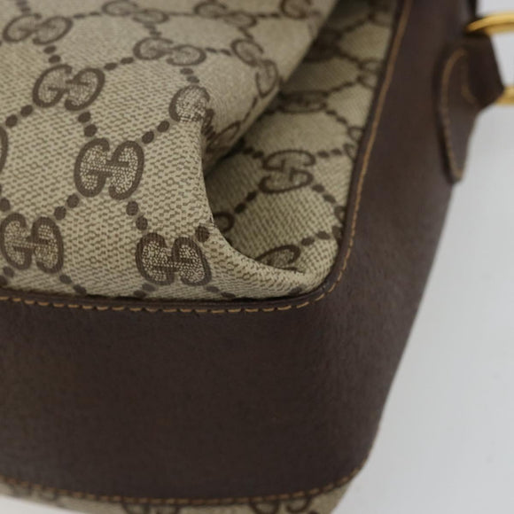 GUCCI GG Supreme Web Sherry Line Bag PVC Beige Gold 904 02 084 Auth ka4366