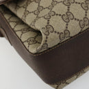 GUCCI GG Supreme Web Sherry Line Bag PVC Beige Gold 904 02 084 Auth ka4366-14