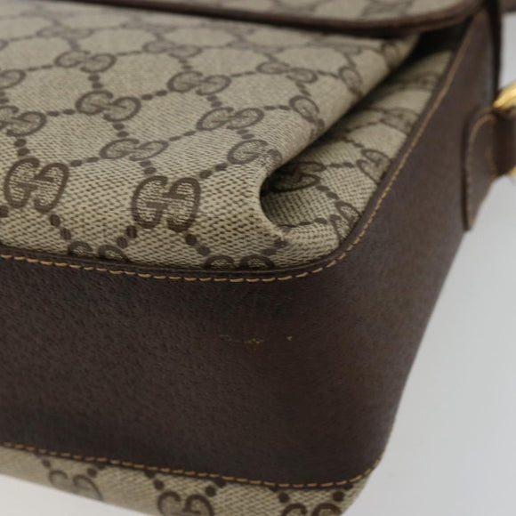 GUCCI GG Supreme Web Sherry Line Bag PVC Beige Gold 904 02 084 Auth ka4366