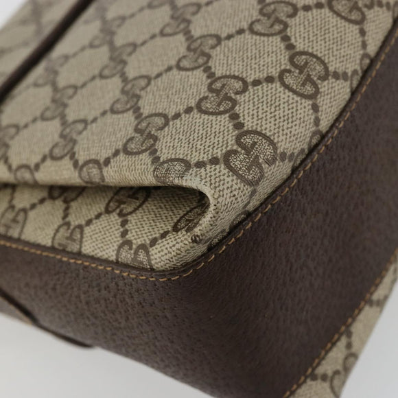 GUCCI GG Supreme Web Sherry Line Bag PVC Beige Gold 904 02 084 Auth ka4366