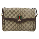 GUCCI GG Supreme Web Sherry Line Bag PVC Beige Gold 904 02 084 Auth ka4366-13