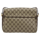 GUCCI GG Supreme Web Sherry Line Bag PVC Beige Gold 904 02 084 Auth ka4366-2