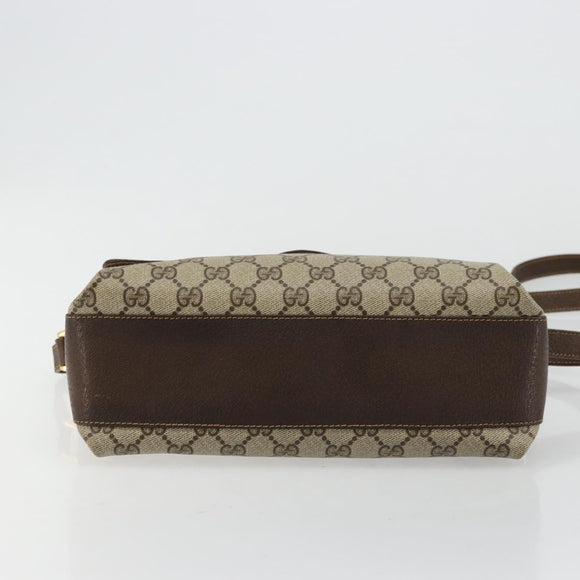 GUCCI GG Supreme Web Sherry Line Bag PVC Beige Gold 904 02 084 Auth ka4366