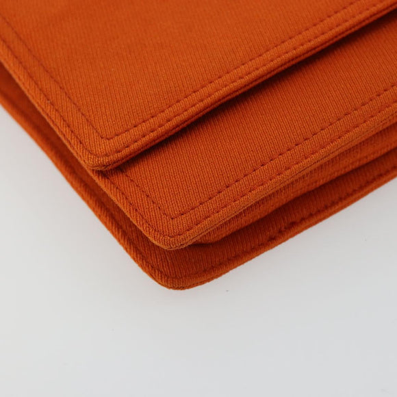 PRADA Schoudertas Katoen Oranje Zilver Auth ka4368A