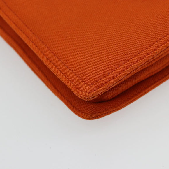 PRADA Schoudertas Katoen Oranje Zilver Auth ka4368A