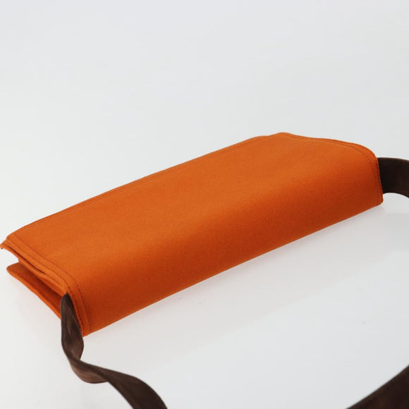 PRADA Schoudertas Katoen Oranje Zilver Auth ka4368A