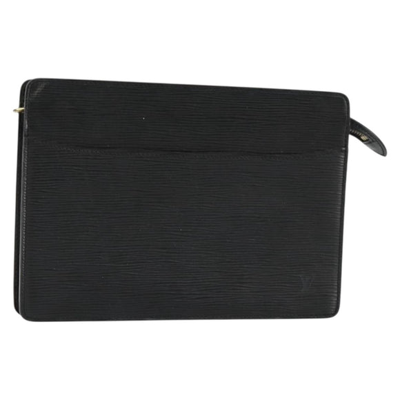 LOUIS VUITTON Epi Pochette Homme Clutch Bag Black M52522 LV Auth ka4369