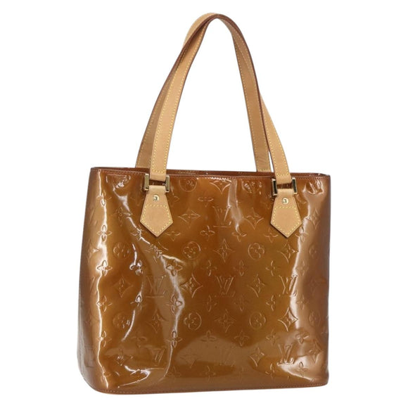 LOUIS VUITTON Monogram Vernis Houston Hand Bag Bronze M91122 LV Auth ka437