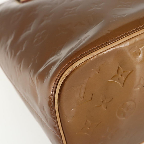 LOUIS VUITTON Monogram Vernis Houston Hand Bag Bronze M91122 LV Auth ka437