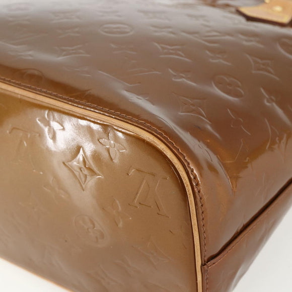 LOUIS VUITTON Monogram Vernis Houston Hand Bag Bronze M91122 LV Auth ka437