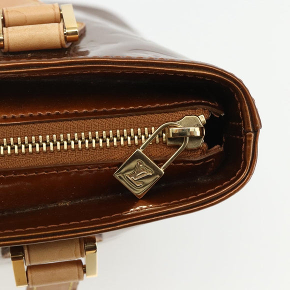 LOUIS VUITTON Monogram Vernis Houston Hand Bag Bronze M91122 LV Auth ka437