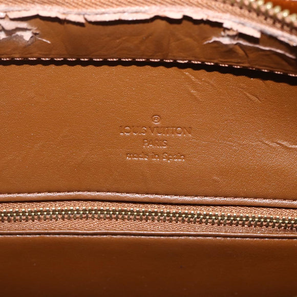 LOUIS VUITTON Monogram Vernis Houston Hand Bag Bronze M91122 LV Auth ka437