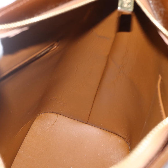 LOUIS VUITTON Monogram Vernis Houston Hand Bag Bronze M91122 LV Auth ka437