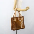 LOUIS VUITTON Monogram Vernis Houston Hand Bag Bronze M91122 LV Auth ka437-23