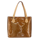 LOUIS VUITTON Monogram Vernis Houston Hand Bag Bronze M91122 LV Auth ka437-3