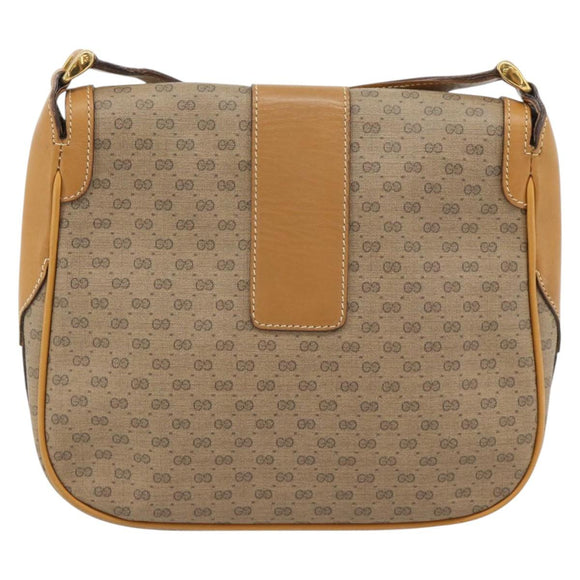 GUCCI Micro GG Supreme Shoulder Bag PVC Beige Gold 001 41 4425 Auth ka4370