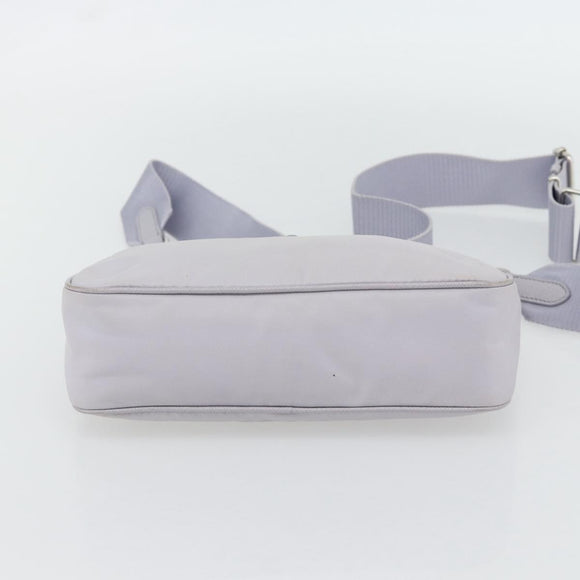 PRADA Re-Edition Schoudertas Nylon Paars Zilver Auth ka4372A