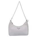 PRADA Re-Edition Schoudertas Nylon Paars Zilver Auth ka4372A-13