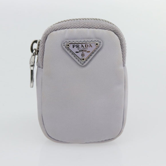 PRADA Re-Edition Schoudertas Nylon Paars Zilver Auth ka4372A