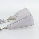 PRADA Re-Edition Schoudertas Nylon Paars Zilver Auth ka4372A-3