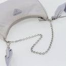 PRADA Re-Edition Schoudertas Nylon Paars Zilver Auth ka4372A-7