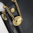 Gianni Versace Schoudertas Leer Zwart Goud Auth ka4376A-15