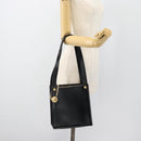 Gianni Versace Schoudertas Leer Zwart Goud Auth ka4376A-25