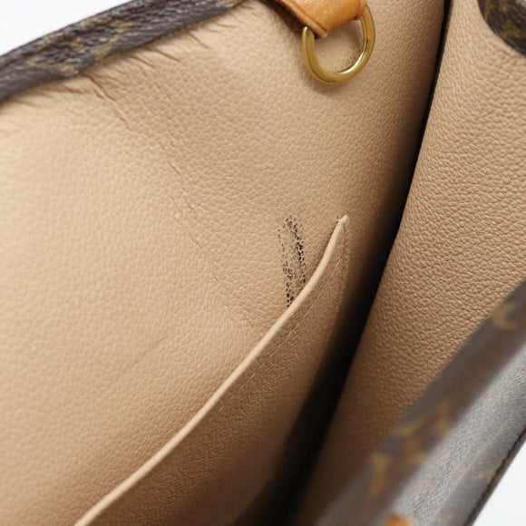 LOUIS VUITTON Monogram Sac Plat handtas M51140 LV Auth ka4380
