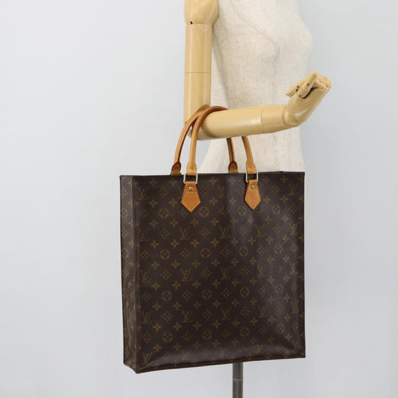 LOUIS VUITTON Monogram Sac Plat handtas M51140 LV Auth ka4380