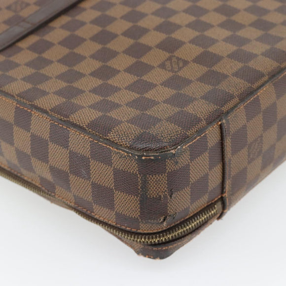 LOUIS VUITTON Damier Ebene Porto Ordinatur Sabana Bag 2way N58020 Auth ka4382