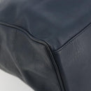 Christian Dior Handtas Leer Navy Goud Auth ka4387A-14