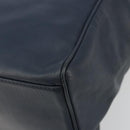 Christian Dior Handtas Leer Navy Goud Auth ka4387A-15