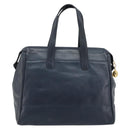 Christian Dior Handtas Leer Navy Goud Auth ka4387A-2