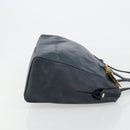 Christian Dior Handtas Leer Navy Goud Auth ka4387A-3