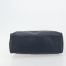 Christian Dior Handtas Leer Navy Goud Auth ka4387A-5