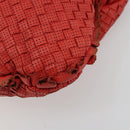 BOTTEGA VENETA INTRECCIATO Hobo Bag Leather Red Silver 115653 Auth ka4388V-10