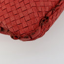 BOTTEGA VENETA INTRECCIATO Hobo Bag Leather Red Silver 115653 Auth ka4388V-11