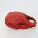 BOTTEGA VENETA INTRECCIATO Hobo Bag Leather Red Silver 115653 Auth ka4388V-4