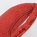 BOTTEGA VENETA INTRECCIATO Hobo Bag Leather Red Silver 115653 Auth ka4388V-6