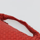 BOTTEGA VENETA INTRECCIATO Hobo Bag Leather Red Silver 115653 Auth ka4388V-8