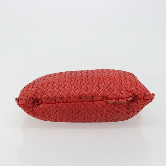 BOTTEGA VENETA INTRECCIATO Hobo Bag Leather Red Silver 115653 Auth ka4388V