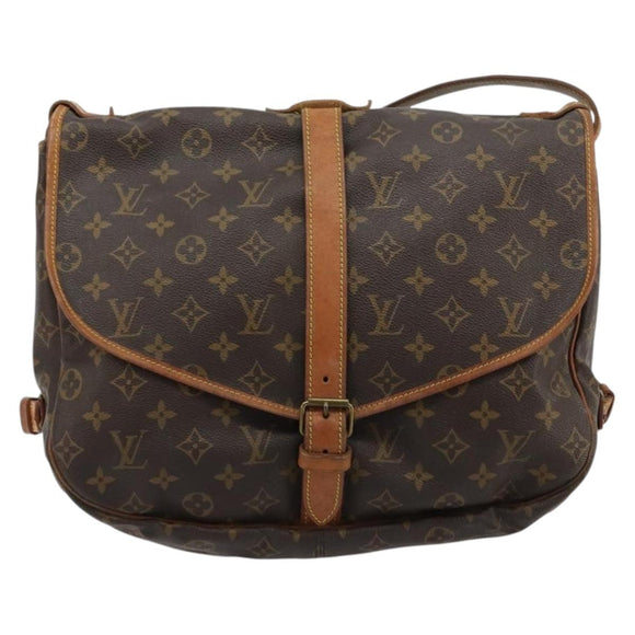 LOUIS VUITTON Monogram Saumur 35 Shoulder Bag M42254 LV Auth ka4390