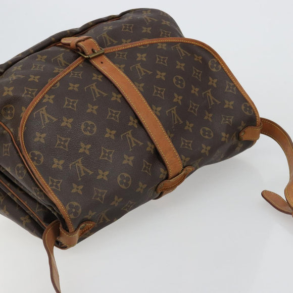 LOUIS VUITTON Monogram Saumur 35 Shoulder Bag M42254 LV Auth ka4390