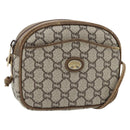 GUCCI GG Plus Supreme Schultertasche PVC Beige Gold Auth ka4394-1