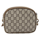 GUCCI GG Plus Supreme Schultertasche PVC Beige Gold Auth ka4394-2