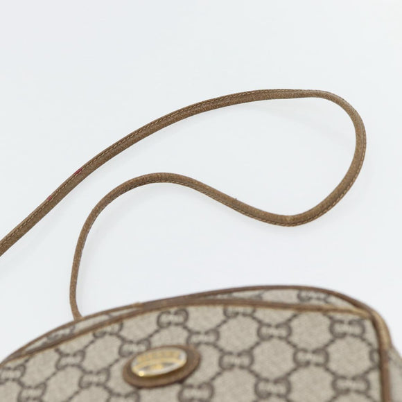 GUCCI GG Plus Supreme Schultertasche PVC Beige Gold Auth ka4394